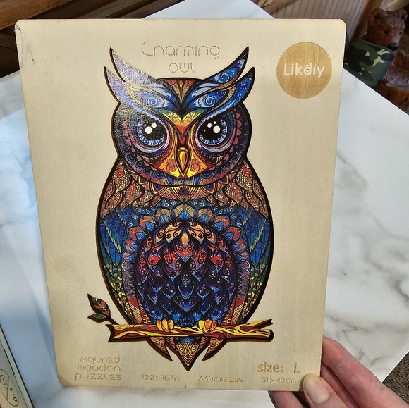 Likdiy figured wood puzzle. L 330 pieces. Charming Owl. - Picture 1 of 4